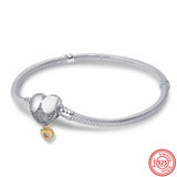 Classic Moments Heart Butterfly Snake Chain Bracelet for Women
