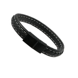 Classic Punk Men's Braided Leather Bracelet with Metal Buckle