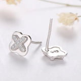 Small Stud Earrings Silver 925 Zircon Micro-inlaid Real Sterling Silver