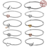Sterling Silver Heart Buckle Bracelet for DIY Jewelry