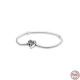 Sterling Silver Heart Buckle Bracelet for DIY Jewelry