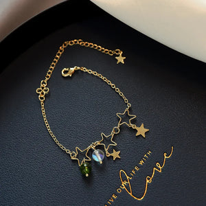 Classic Starry Sky Moon Pendant Bracelet for Woman