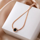 High Titanium Steel Roman Pendant Necklace for Women