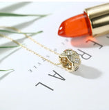 Classic Zircon Ring Pendant Bead Necklace