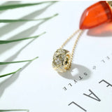 Classic Zircon Ring Pendant Bead Necklace