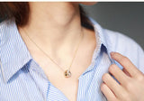 Classic Zircon Ring Pendant Bead Necklace