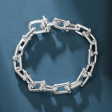 Sterling Silver U-shaped Bracelet Light Jewelry Party Gift