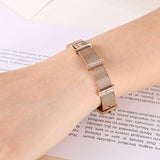 Women's Rose Stainless Steel Crystal Heart Watch Bracelet