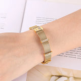 Women Silver Rose Titanium Steel Crystal Heart Watch Strap Bear Bracelet