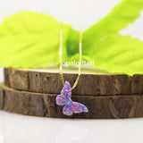 Opal Butterfly Necklace - S925 Silver Chain Jewelry