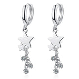 Zircon Tassel Star Charm Stud Earring for Women Wedding Party Gift