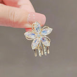 Crystal-Like Flower Hairpin Hair Clip Girl Top Clip Hair Accessories