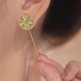 Green Jade Flower Rotated Pendant 925 Silver Necklaces