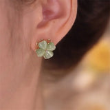 Green Jade Flower Rotated Pendant 925 Silver Necklaces