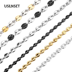Stainless Steel Coffee Bean Chain Necklace Unisex