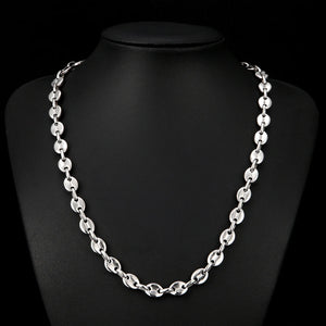 Stainless Steel Coffee Bean Chain Necklace Unisex