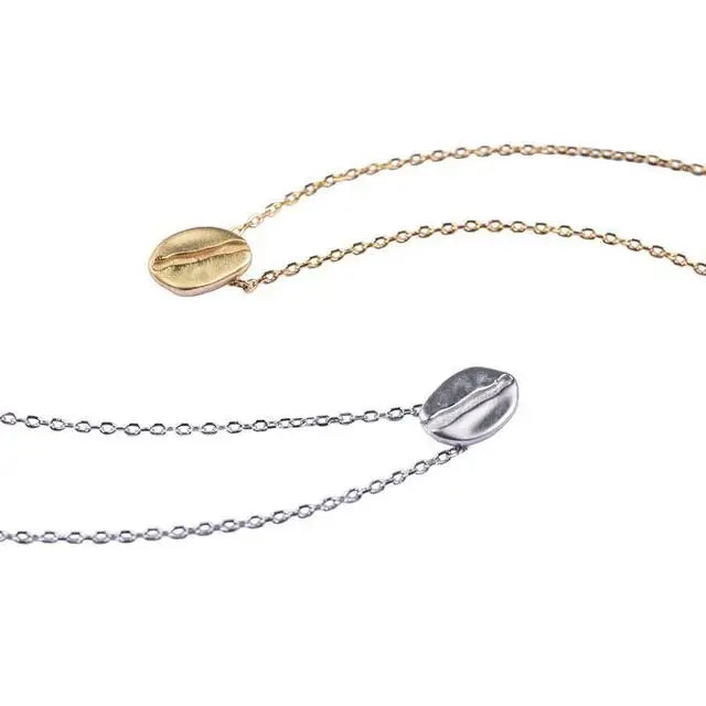 Coffee Beans Pendant Thin Chain Choker Mini Bean Charms Link Chain Jewelry
