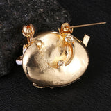 Coffee Cup Spoon Disc Shape Enamel Brooches