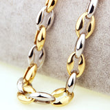 Coffee Link Chain Necklace Gold/Steel Stainless Steel Necklace Chain