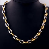 Coffee Link Chain Necklace Gold/Steel Stainless Steel Necklace Chain