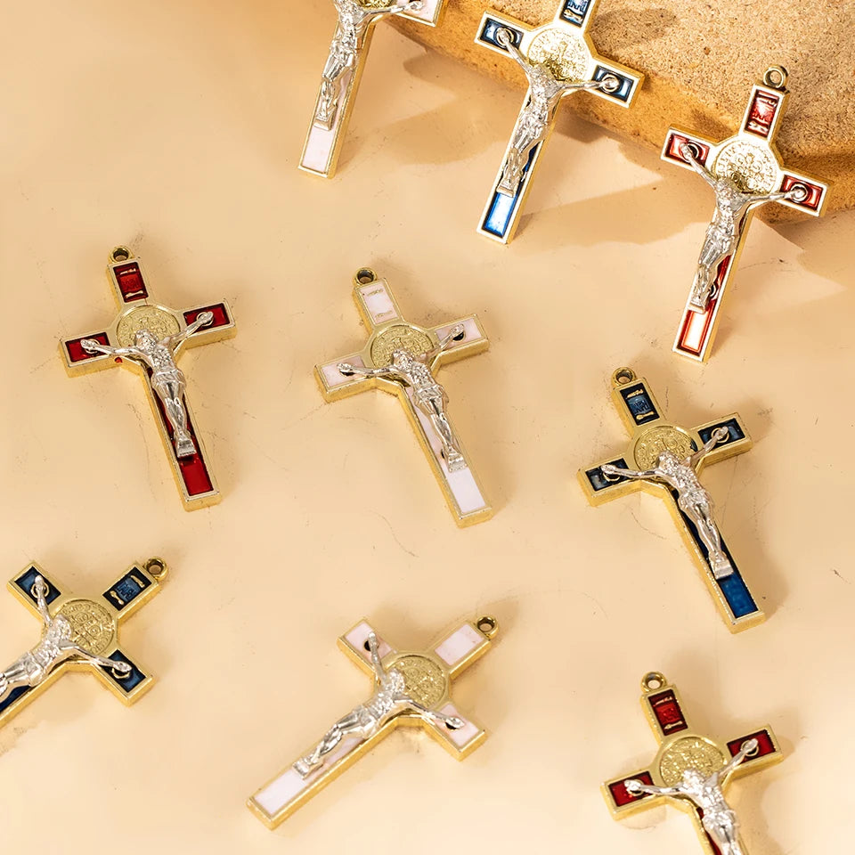 Cross Pendant Crystal Necklace Christian Jewelry Crucifix 3Pcs/Lot