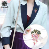 Grape Plant Brooch Rhinestone Pearl Corsage Creative Personality Painting