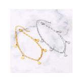 Scallop Shell Anklet Double Chain Titanium Steel Foot Accessories