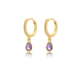 Zircon Water Drop Hoop Earrings for Women