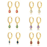 Zircon Water Drop Hoop Earrings for Women