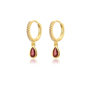Zircon Water Drop Hoop Earrings for Women