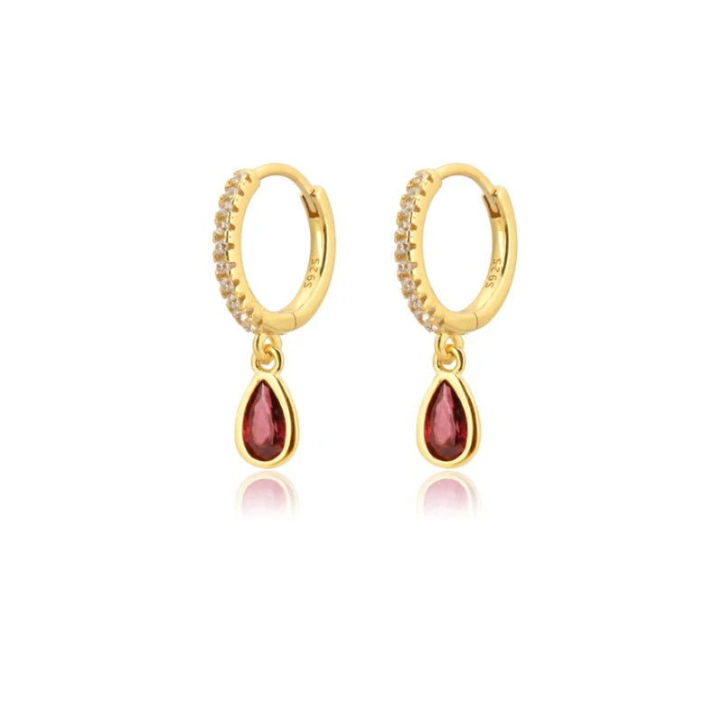 Zircon Water Drop Hoop Earrings for Women