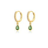 Zircon Water Drop Hoop Earrings for Women