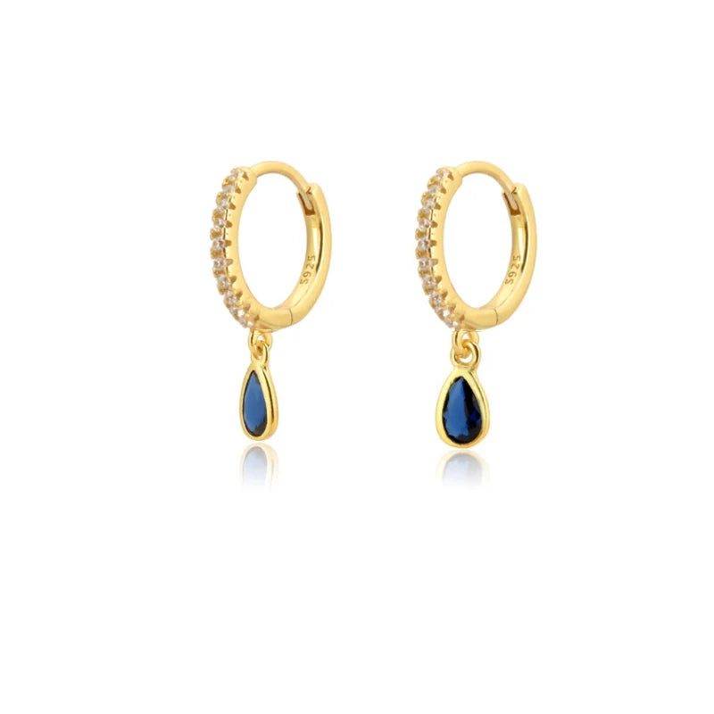 Zircon Water Drop Hoop Earrings for Women