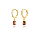 Zircon Water Drop Hoop Earrings for Women