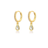 Zircon Water Drop Hoop Earrings for Women