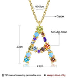 Colorful 26 Letters Romantic Necklaces Cubic Zirconia Anniversary Necklace