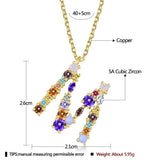 Colorful 26 Letters Romantic Necklaces Cubic Zirconia Anniversary Necklace