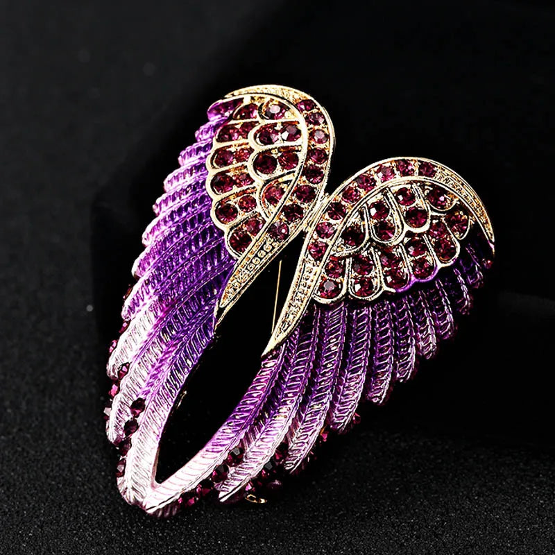 Colorful Angel Wings Brooch Christmas Hijab Accessories Women's Pin Brooch