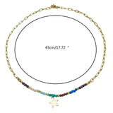 Colorful Beads Boho Neck Chain Star Pendant Women Necklace