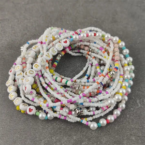 Colorful Beads Pearl Star Multilayer Bracelets Set for Women