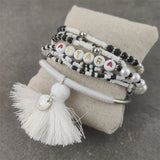 Colorful Beads Pearl Star Multilayer Bracelets Set for Women