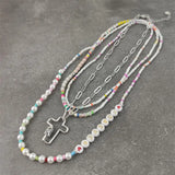 Colorful Beads Pearl Star Multilayer Bracelets Set for Women