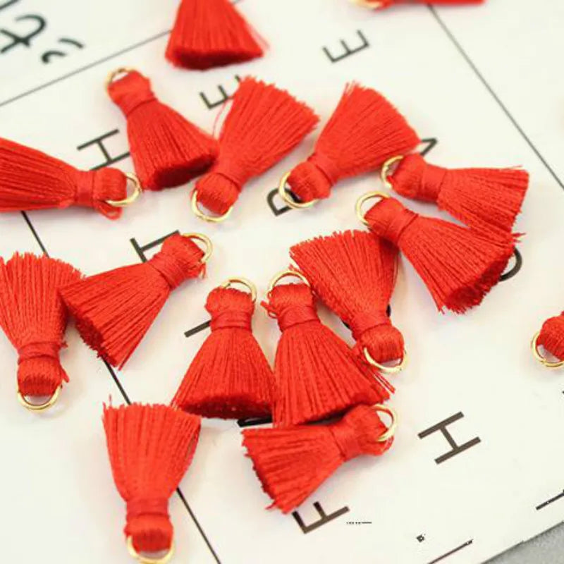 Silk Thread Tassel Charms for DIY Earrings, Colorful Pendant