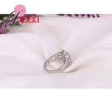 Colorful CZ Crystal 925 Silver Party Ring Women Engagement Wedding Rings