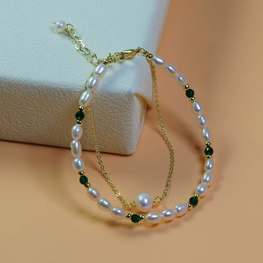 Colorful Pearl Beaded Bracelet for Women, Handcrafted Charms Jewelry