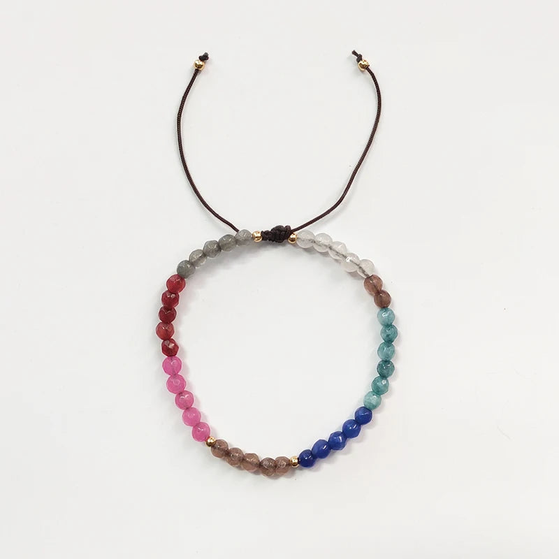 Crystal Beads Bracelet Boho Arm Accessories Rainbow Friendship