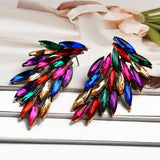 Colorful Crystal Stud Earrings Charm Sorority Geometric Ear Nail