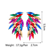 Colorful Crystal Stud Earrings Charm Sorority Geometric Ear Nail