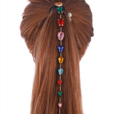 Colorful Drop Crystal Tassel Hair Comb for Women