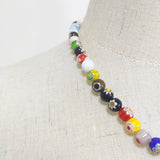Bohemian Flower Beads Necklace with Pearl Pendant